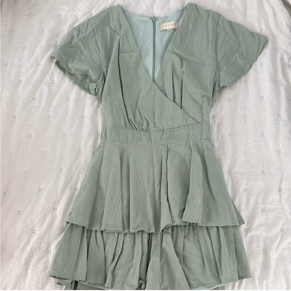 Elegant Mint Green Wrap Dress